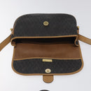 Christian Dior Honeycomb Canvas Shoulder Bag PVC Black Gold Auth bs24741-11