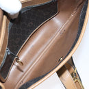 Christian Dior Honeycomb Canvas Shoulder Bag PVC Black Gold Auth bs24741-12