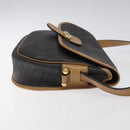 Christian Dior Honeycomb Canvas Shoulder Bag PVC Black Gold Auth bs24741-3