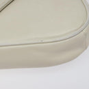 CELINE Triangle bag Shoulder Bag Leather White Auth bs24743-14