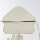 CELINE Triangle bag Shoulder Bag Leather White Auth bs24743-10