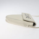 CELINE Triangle bag Shoulder Bag Leather White Auth bs24743-3