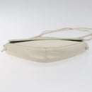 CELINE Triangle bag Shoulder Bag Leather White Auth bs24743-5