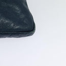 BALENCIAGA Classic Flat Shoulder Bag Leather Blue Auth bs24746-16