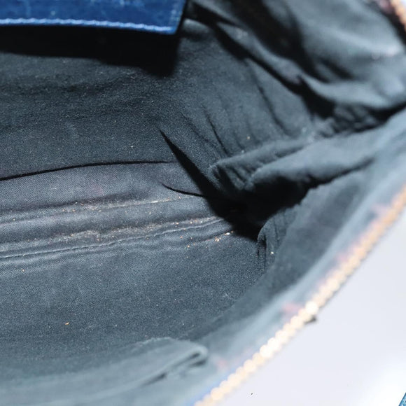 BALENCIAGA Classic Flat Shoulder Bag Leather Blue Auth bs24746