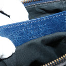 BALENCIAGA Classic Flat Shoulder Bag Leather Blue Auth bs24746-12