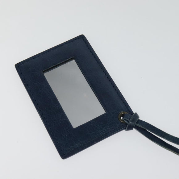 BALENCIAGA Classic Flat Shoulder Bag Leather Blue Auth bs24746