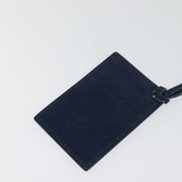 BALENCIAGA Classic Flat Shoulder Bag Leather Blue Auth bs24746