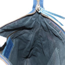BALENCIAGA Classic Flat Shoulder Bag Leather Blue Auth bs24746-24