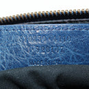 BALENCIAGA Classic Flat Shoulder Bag Leather Blue Auth bs24746-29