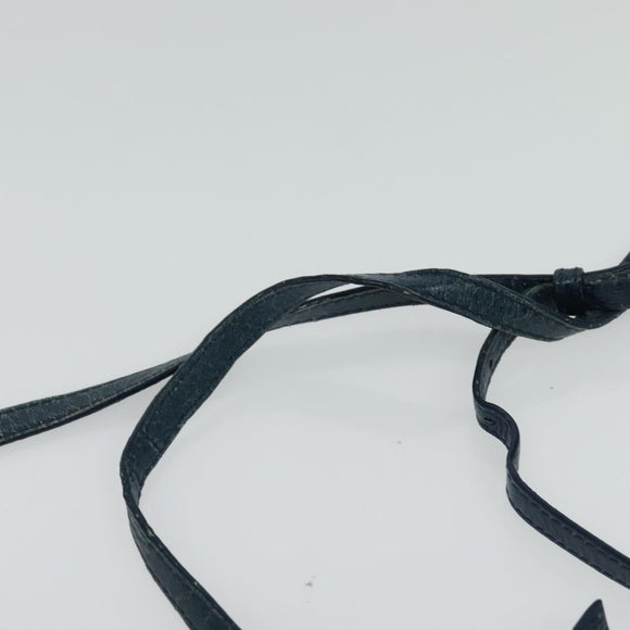 BALENCIAGA Classic Flat Shoulder Bag Leather Blue Auth bs24746