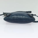 BALENCIAGA Classic Flat Shoulder Bag Leather Blue Auth bs24746-5