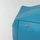 BURBERRY Tote Bag Leather Blue Silver Auth bs24752-8
