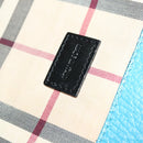 BURBERRY Tote Bag Leather Blue Silver Auth bs24752-11