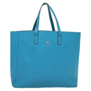 BURBERRY Tote Bag Leather Blue Silver Auth bs24752-13