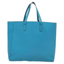 BURBERRY Tote Bag Leather Blue Silver Auth bs24752-2
