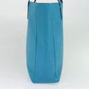 BURBERRY Tote Bag Leather Blue Silver Auth bs24752-3