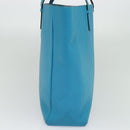 BURBERRY Tote Bag Leather Blue Silver Auth bs24752-4