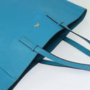 BURBERRY Tote Bag Leather Blue Silver Auth bs24752-6