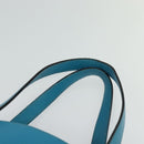BURBERRY Tote Bag Leather Blue Silver Auth bs24752-14