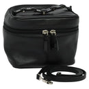 Salvatore Ferragamo Vanity Pouch Leather Black Silver Auth bs24755-1