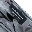 Salvatore Ferragamo Vanity Pouch Leather Black Silver Auth bs24755-15