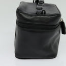 Salvatore Ferragamo Vanity Pouch Leather Black Silver Auth bs24755-5