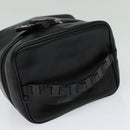 Salvatore Ferragamo Vanity Pouch Leather Black Silver Auth bs24755-6