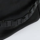 Salvatore Ferragamo Vanity Pouch Leather Black Silver Auth bs24755-7