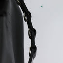 Salvatore Ferragamo Vanity Pouch Leather Black Silver Auth bs24755-8