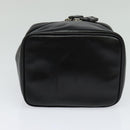 Salvatore Ferragamo Vanity Pouch Leather Black Silver Auth bs24755-9