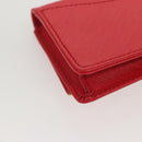 Salvatore Ferragamo Gancini Card Case Leather Red Gold Auth bs24757-15