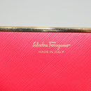 Salvatore Ferragamo Gancini Card Case Leather Red Gold Auth bs24757-17