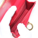 Salvatore Ferragamo Gancini Card Case Leather Red Gold Auth bs24757-10
