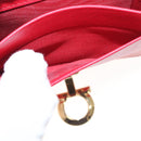 Salvatore Ferragamo Gancini Card Case Leather Red Gold Auth bs24757-20