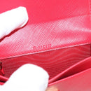 Salvatore Ferragamo Gancini Card Case Leather Red Gold Auth bs24757-11