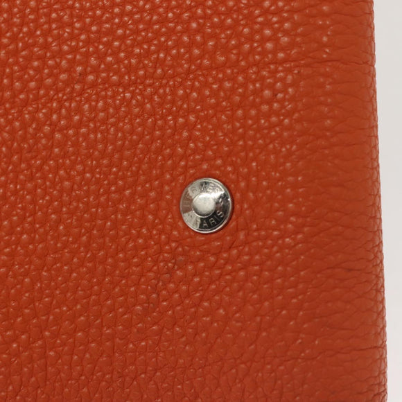 HERMES Yuris MM Note Cover Leather Orange Auth bs24760