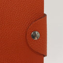 HERMES Yuris MM Note Cover Leather Orange Auth bs24760-10