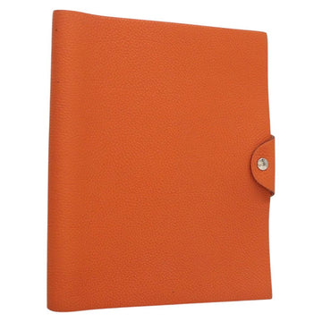 HERMES Yuris MM Note Cover Leather Orange Auth bs24760