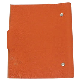 HERMES Yuris MM Note Cover Leather Orange Auth bs24760 - 0