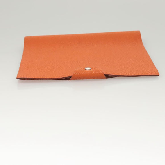 HERMES Yuris MM Note Cover Leather Orange Auth bs24760