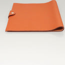 HERMES Yuris MM Note Cover Leather Orange Auth bs24760-6