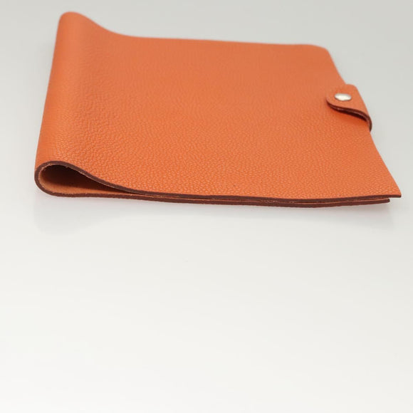 HERMES Yuris MM Note Cover Leather Orange Auth bs24760