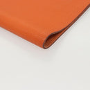 HERMES Yuris MM Note Cover Leather Orange Auth bs24760-8