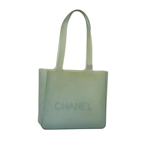 CHANEL Shoulder Bag Rubber Gray CC Auth bs24761