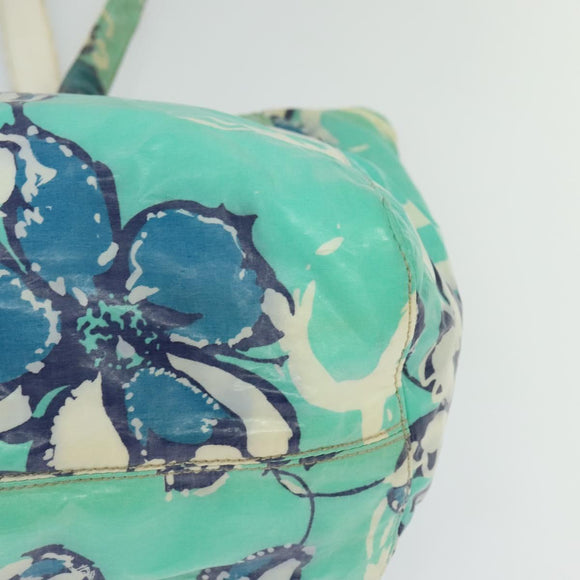 CHANEL Tote Bag Nylon Green Silver CC Auth bs24762