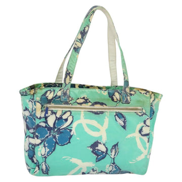 CHANEL Tote Bag Nylon Green Silver CC Auth bs24762 - 0