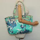 CHANEL Tote Bag Nylon Green Silver CC Auth bs24762-21