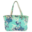 CHANEL Tote Bag Nylon Green Silver CC Auth bs24762-3