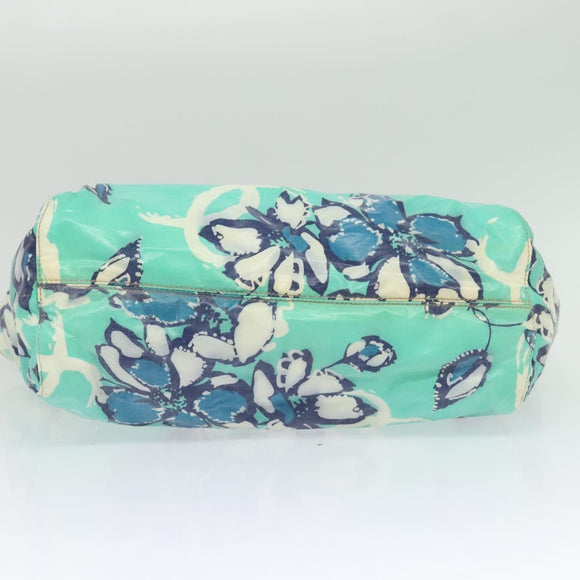 CHANEL Tote Bag Nylon Green Silver CC Auth bs24762